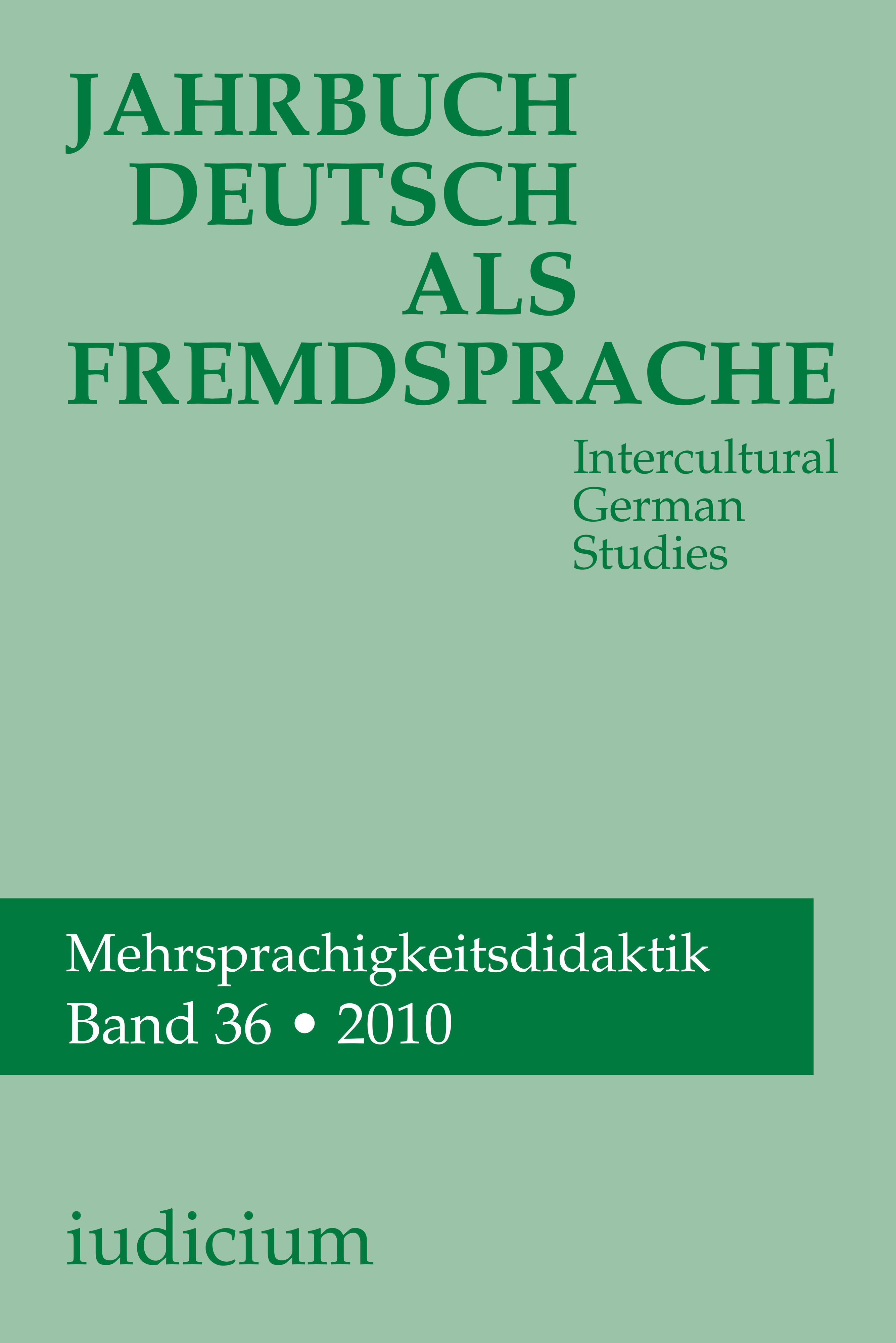 Jahrbuch Deutsch als Fremdsprache, Band 36 (2010)