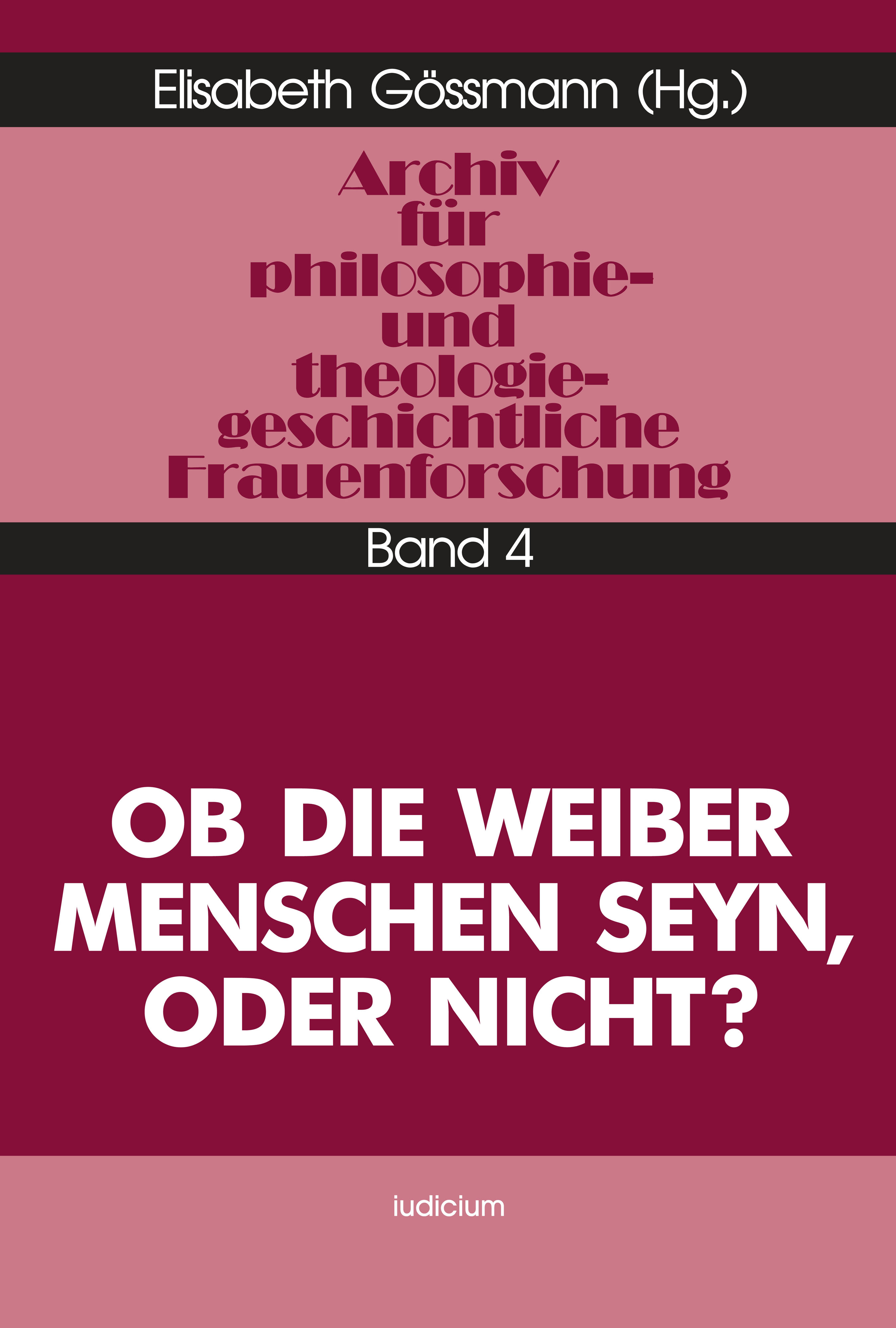 Ob die Weiber Menschen seyn, oder nicht?