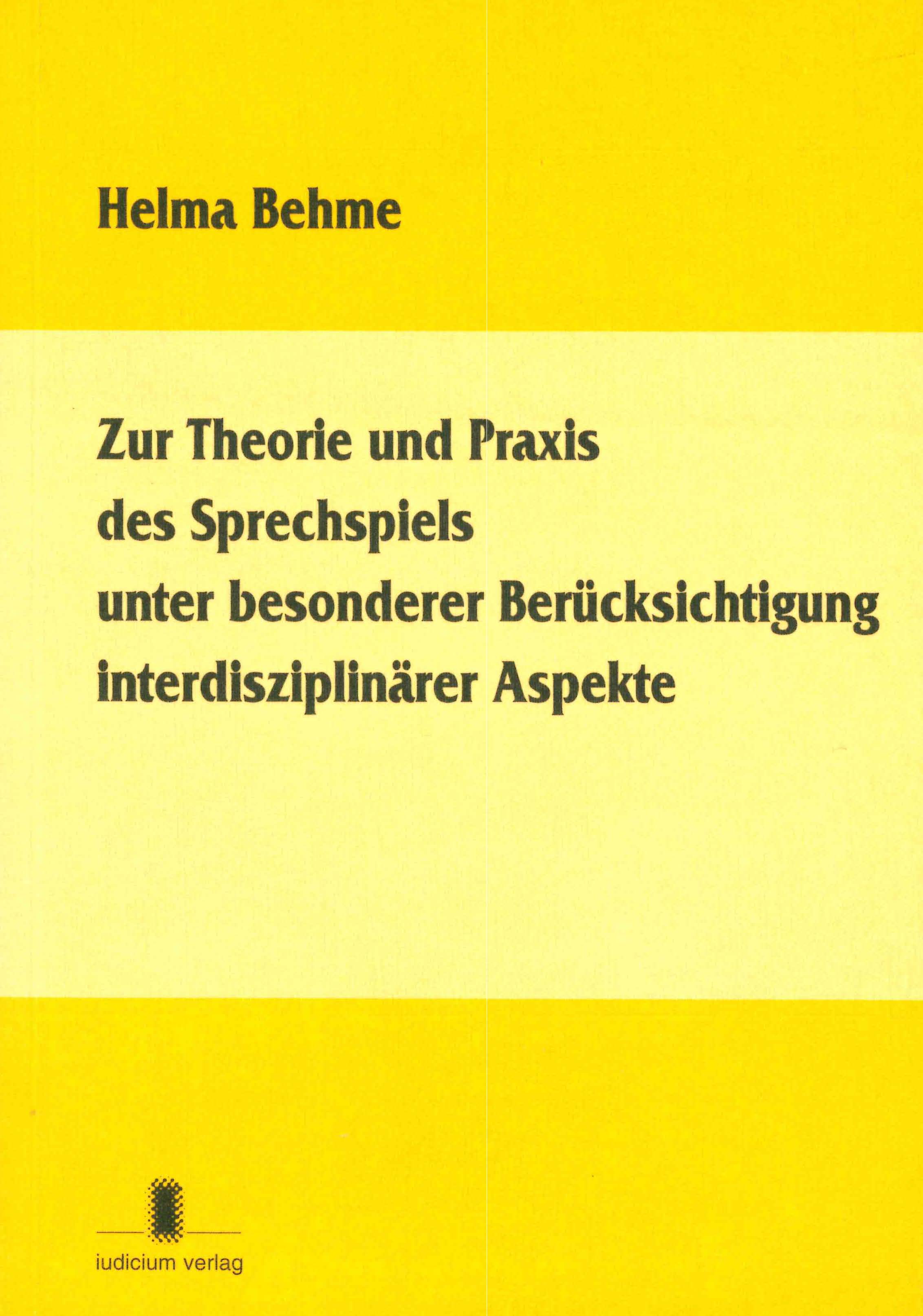 Zur Theorie und Praxis des Sprechspiels unter besonderer Berücksichtigung interdisziplinärer Aspekte