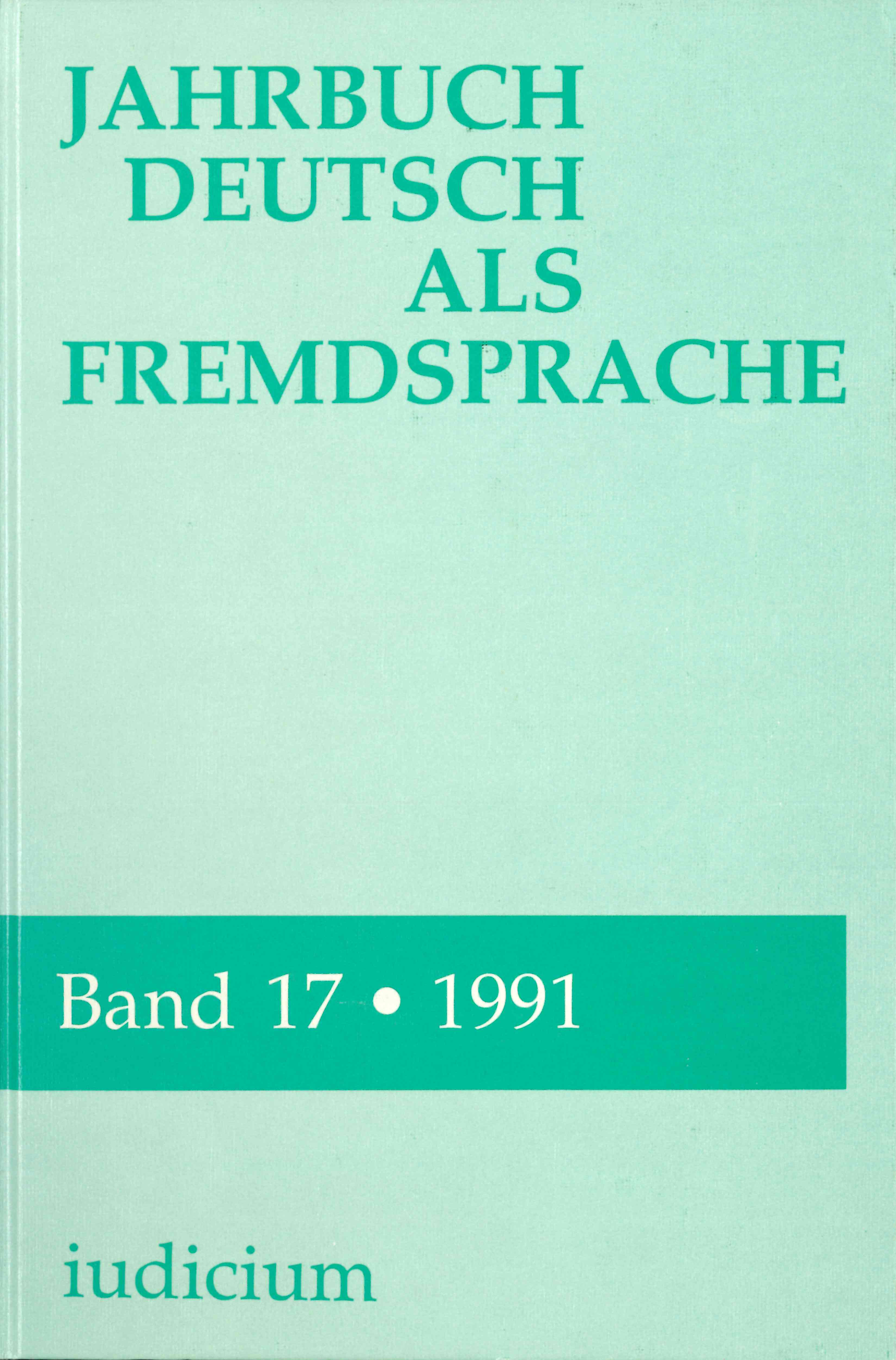 Jahrbuch Deutsch als Fremdsprache. Intercultural German Studies