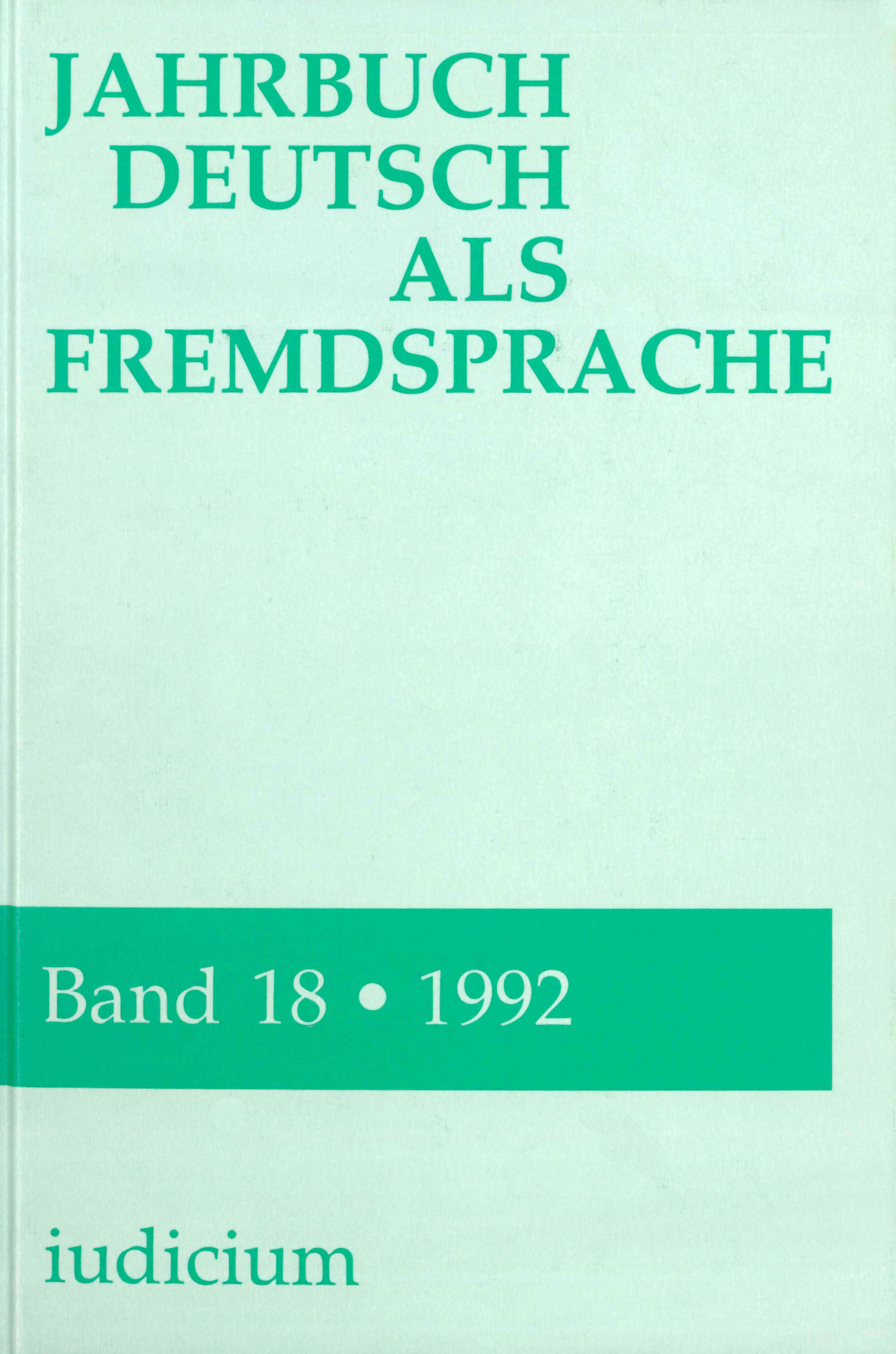 Jahrbuch Deutsch als Fremdsprache. Intercultural German Studies