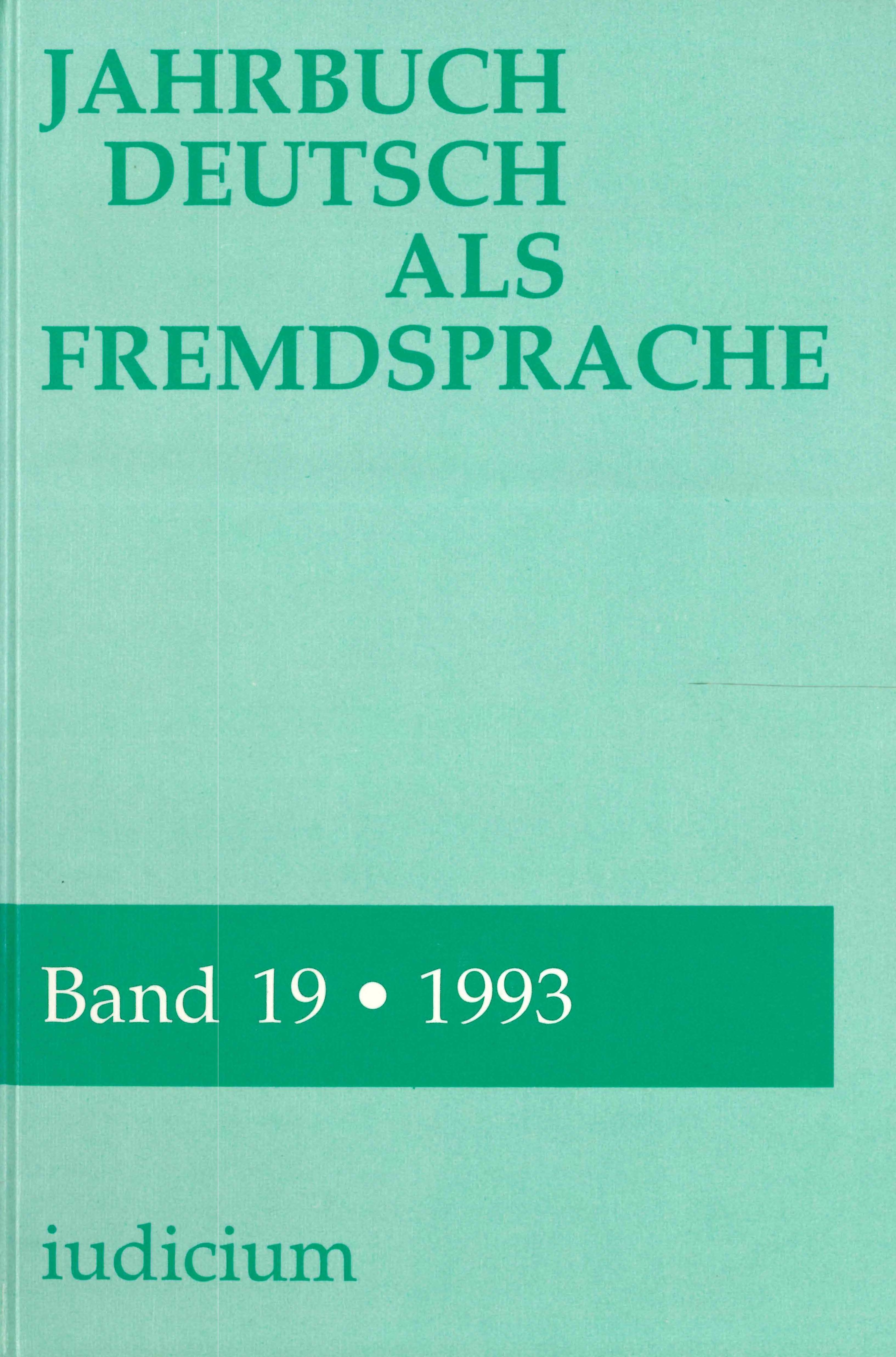 Jahrbuch Deutsch als Fremdsprache. Intercultural German Studies