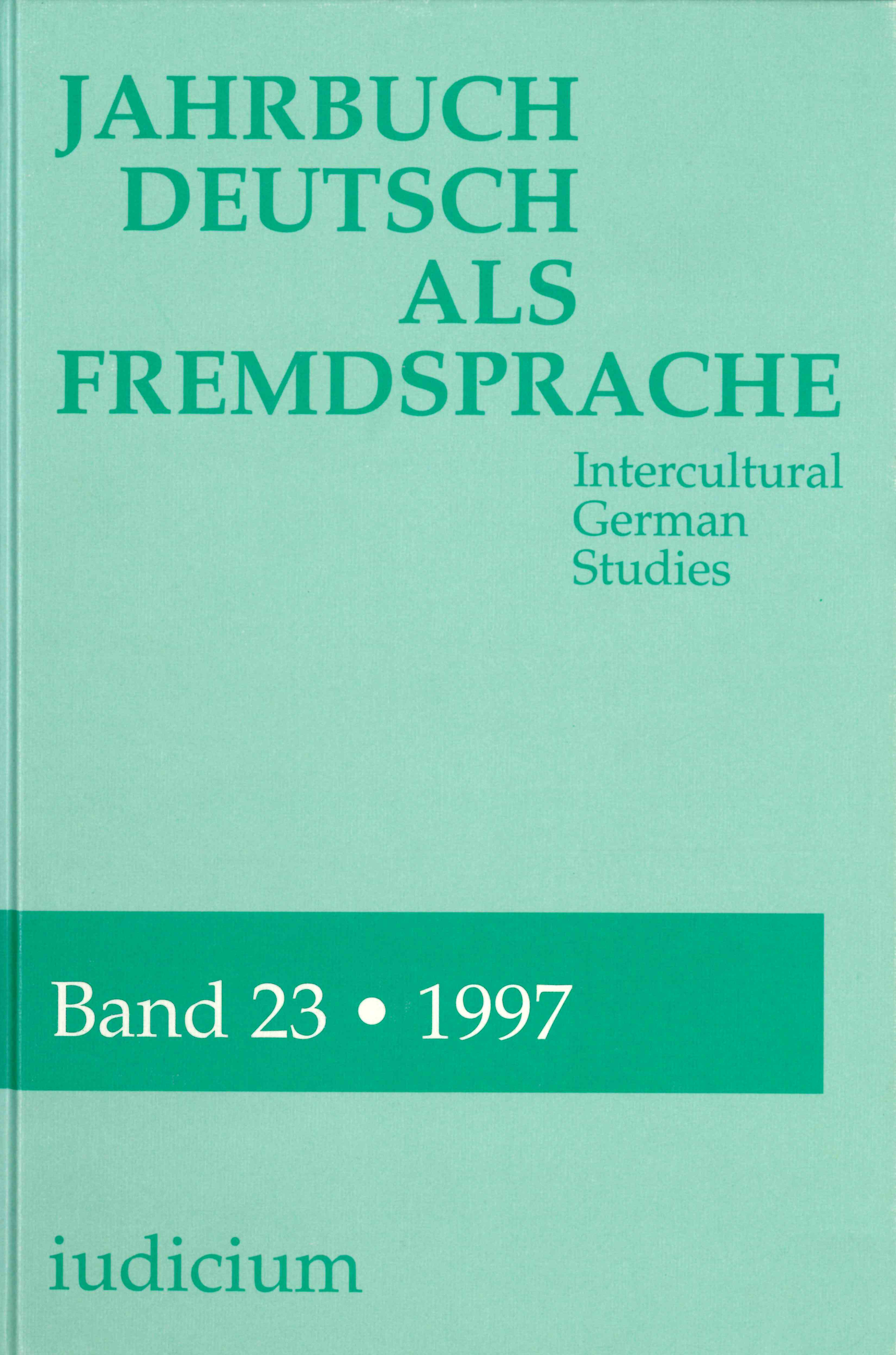 Jahrbuch Deutsch als Fremdsprache. Intercultural German Studies