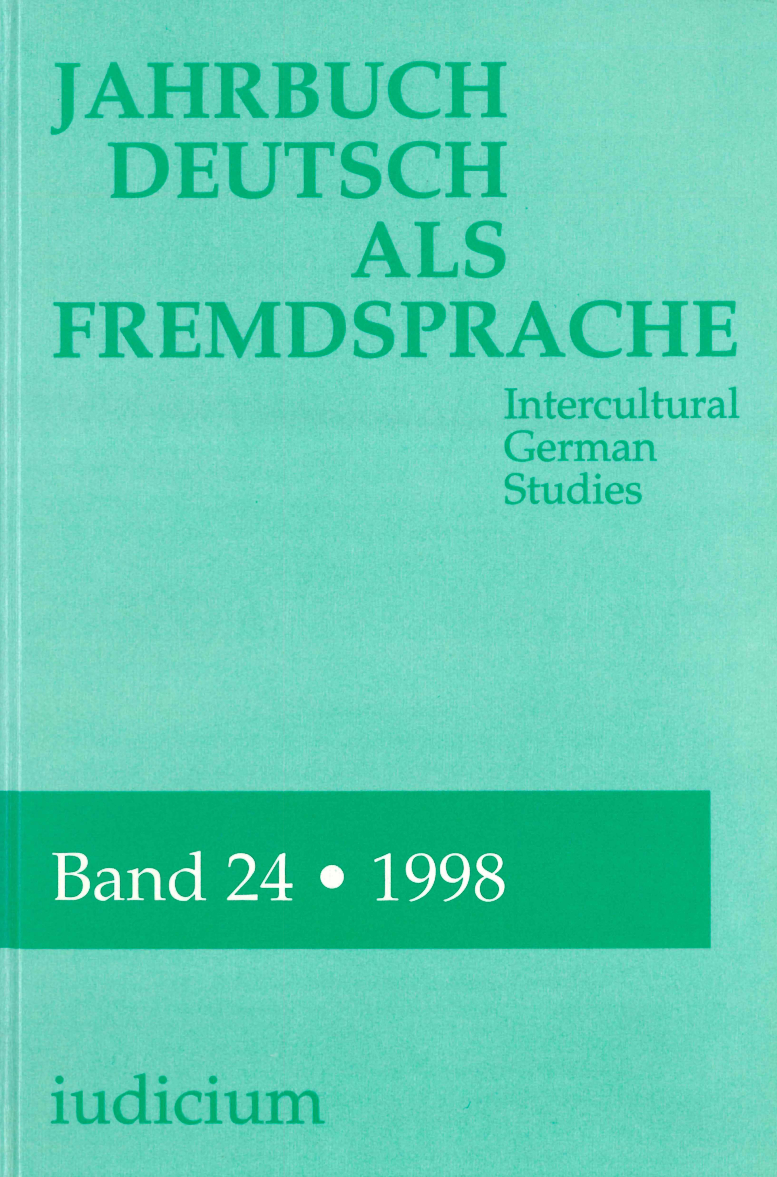 Jahrbuch Deutsch als Fremdsprache. Intercultural German Studies