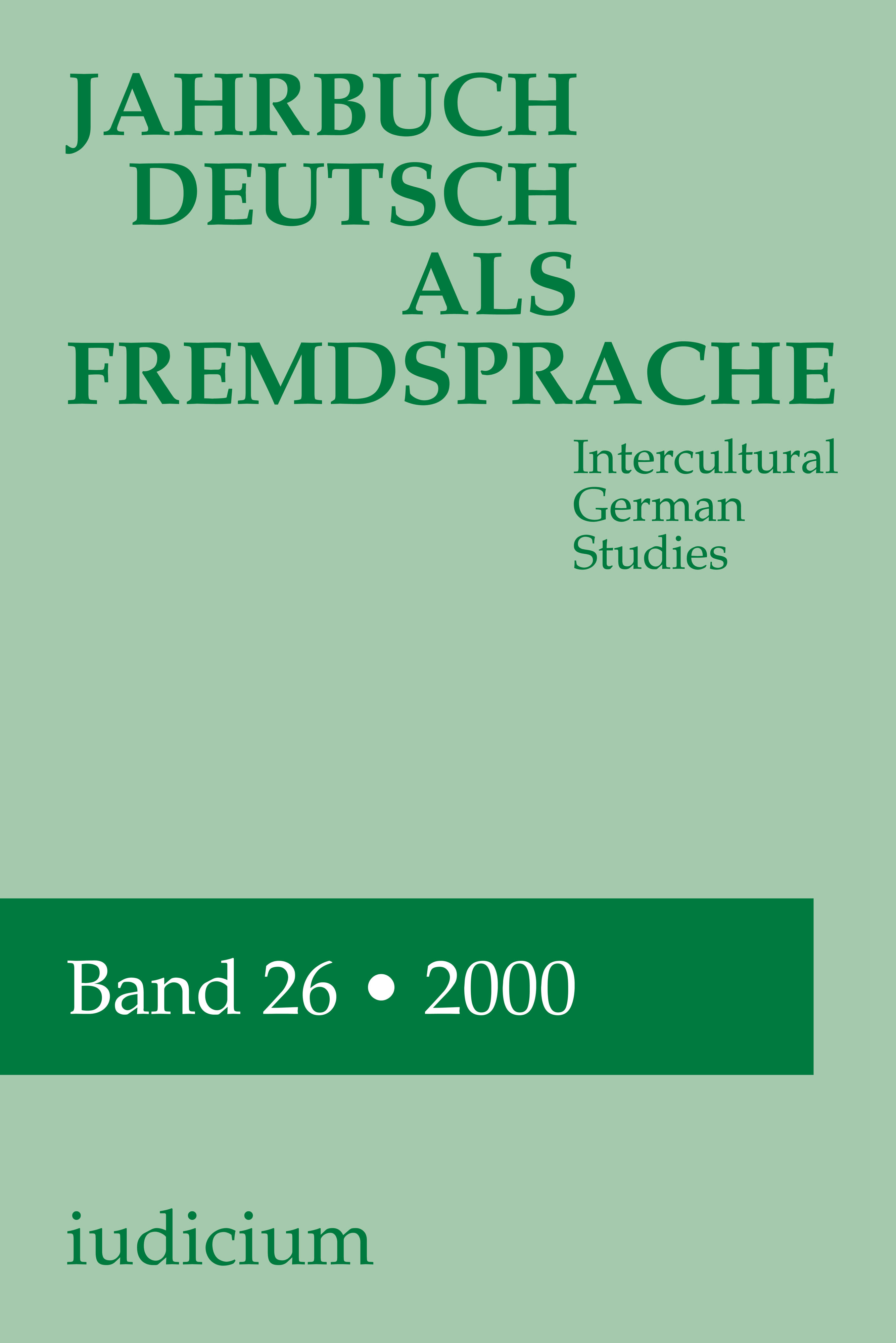 Jahrbuch Deutsch als Fremdsprache. Intercultural German Studies