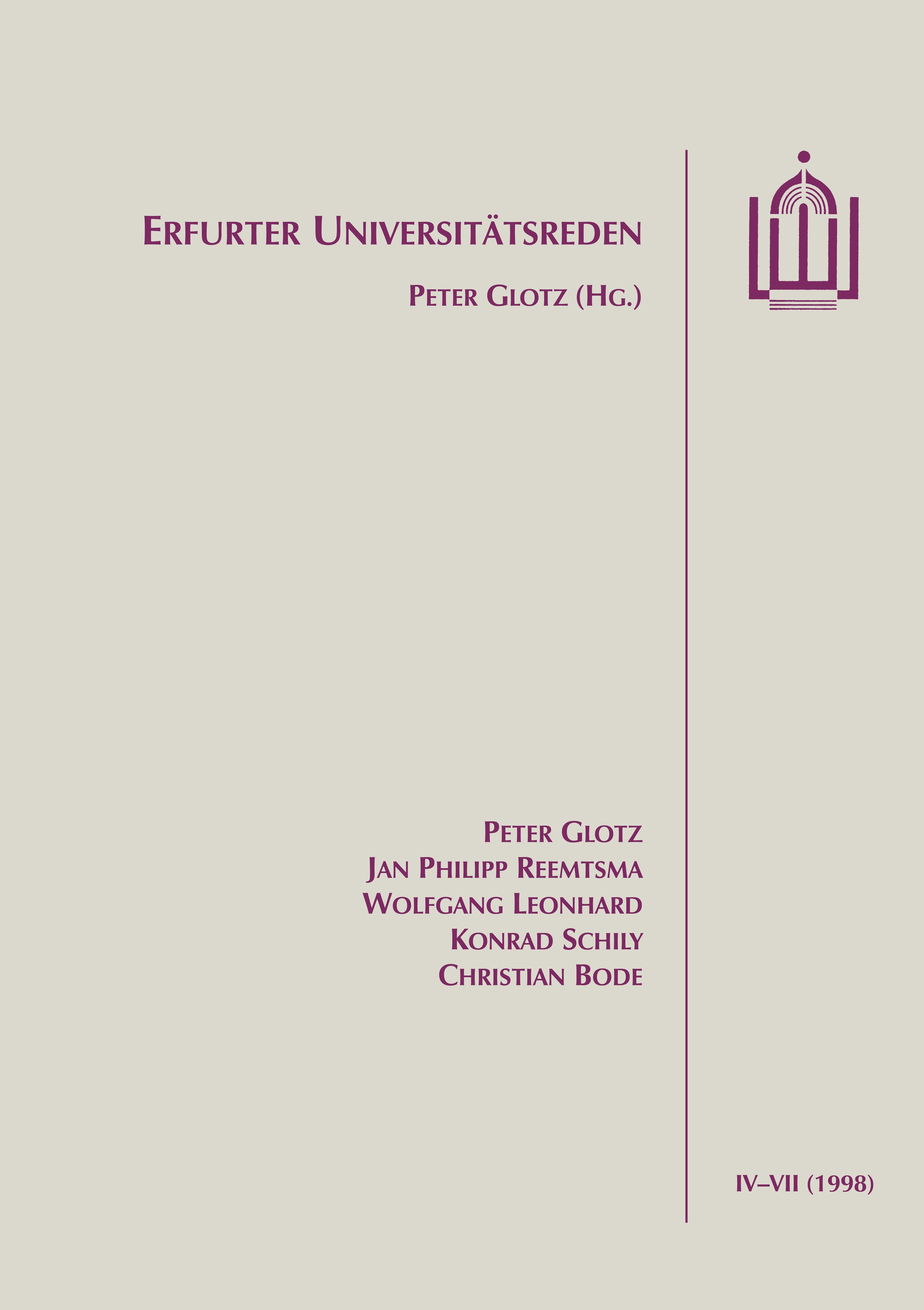 Erfurter Universitätsreden IV-VII/1998