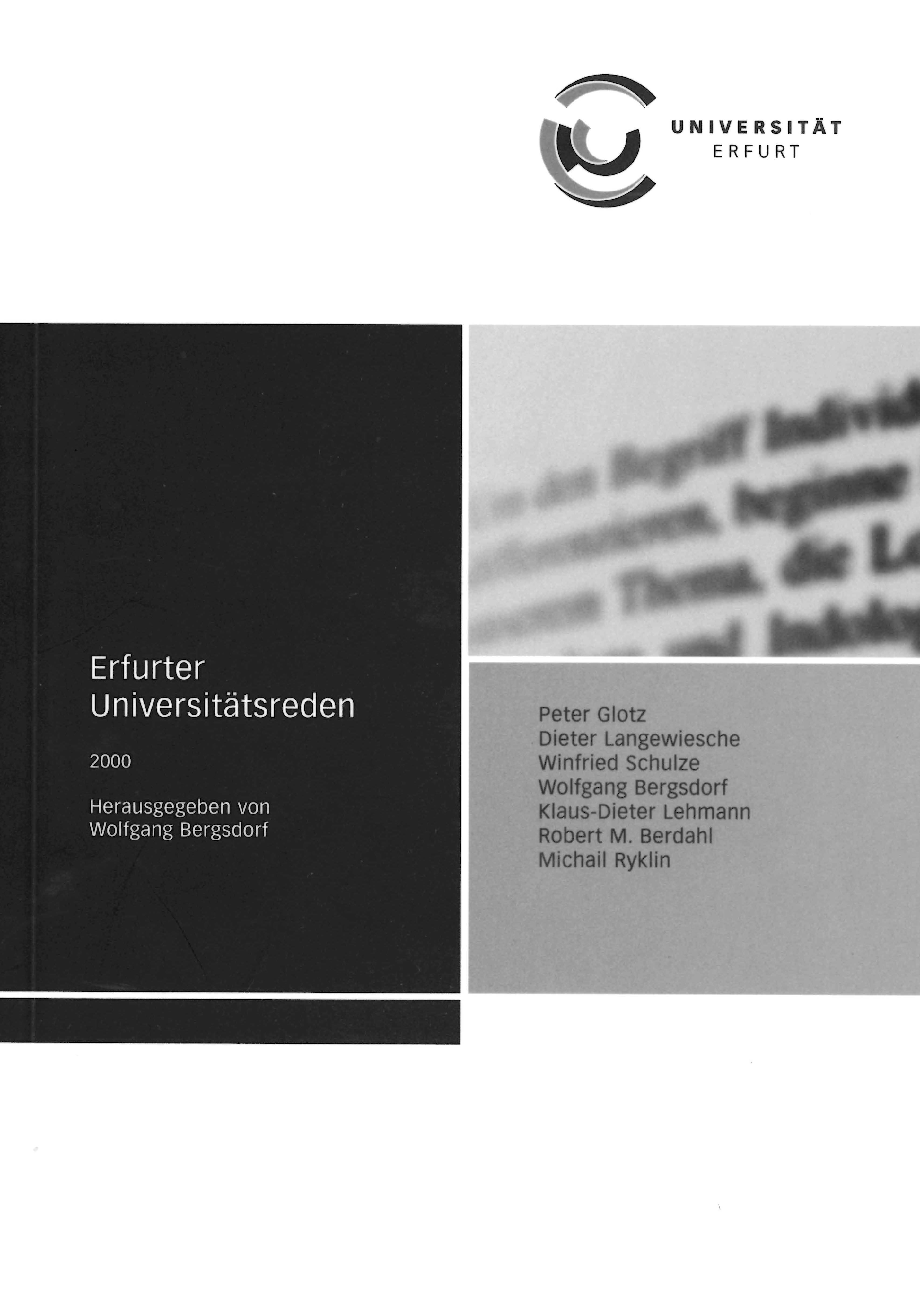 Erfurter Universitätsreden 2000