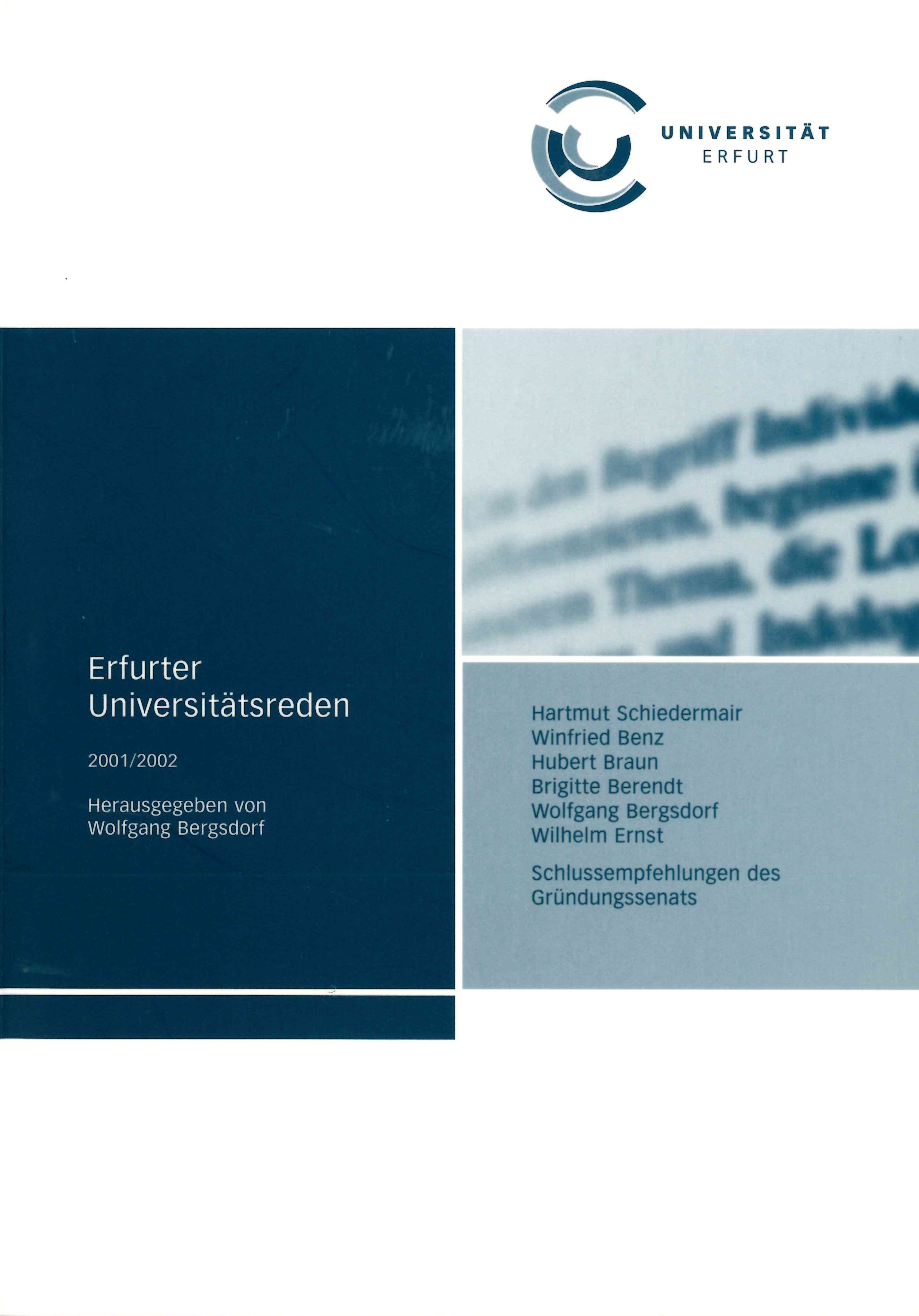Erfurter Universitätsreden 2001/2002