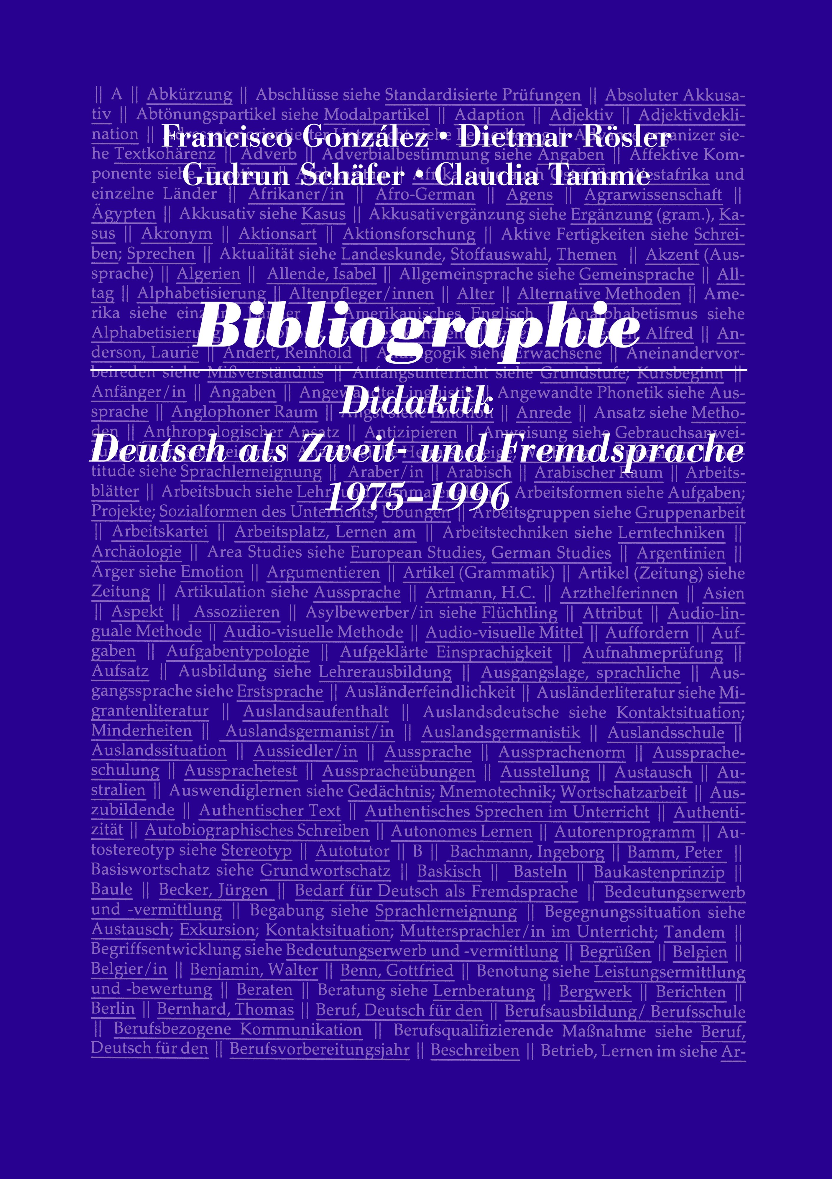 Bibliographie Didaktik Deutsch als Zweit- und Fremdsprache 1975-1996